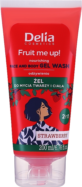 Гель для миття обличчя та тіла з ароматом полуниці - Delia Fruit Me Up! Strawberry Face & Body Gel Wash — фото N1