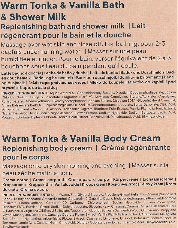 Дуэт для тела "Ароматный миндаль и ваниль" - Elemis Warm Tonka & Vanilla Body Duo (b/milk/300ml + b/cr/100ml) — фото N4