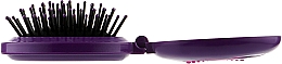 Массажная складывающаяся щетка для волос с зеркалом "Girl", фиолетовая - Titania — фото N2