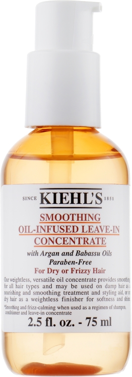 Разглаживающий несмываемый уход - Kiehl's Smoothing Oil-Infused Leave-In Concentrate — фото N1