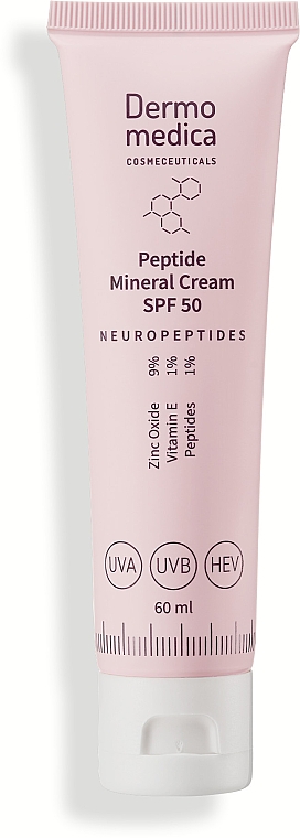 Пептидный крем для лица - Dermomedica Neuropeptide Peptide Mineral Cream SPF50 — фото N1