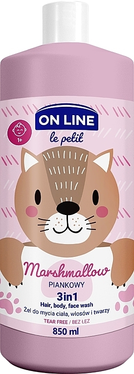 Средство для мытья волос тела и лица "Маршмеллоу" - On Line Le Petit Marshmallow 3 In 1 Hair Body Face Wash — фото N2