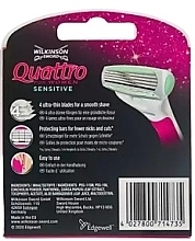 Змінні касети для гоління, 6 шт. - Wilkinson Sword Quattro for Women Sensitive — фото N2