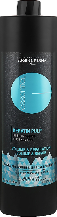 Шампунь для объема тонких и поврежденных волос - Eugene Perma Essentiel Keratin Pulp Control Volume&Repair — фото N4