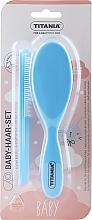 Набор детских расчесок, цвет голубой - Titania (hairbrush/comb) — фото N1