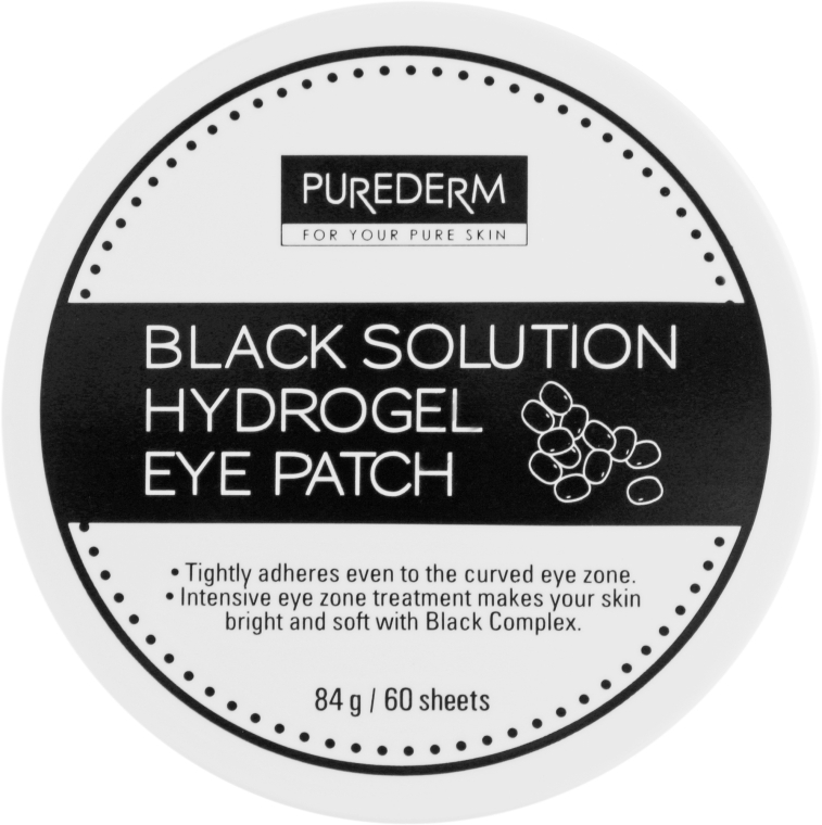 Набір гідрогелевих патчів під очі з порошком перлів - Purederm Black Solution Hydrogel Eye Patch — фото N2
