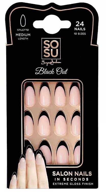 Набір накладних нігтів - Sosu by SJ Salon Nails In Seconds Black Out — фото N1