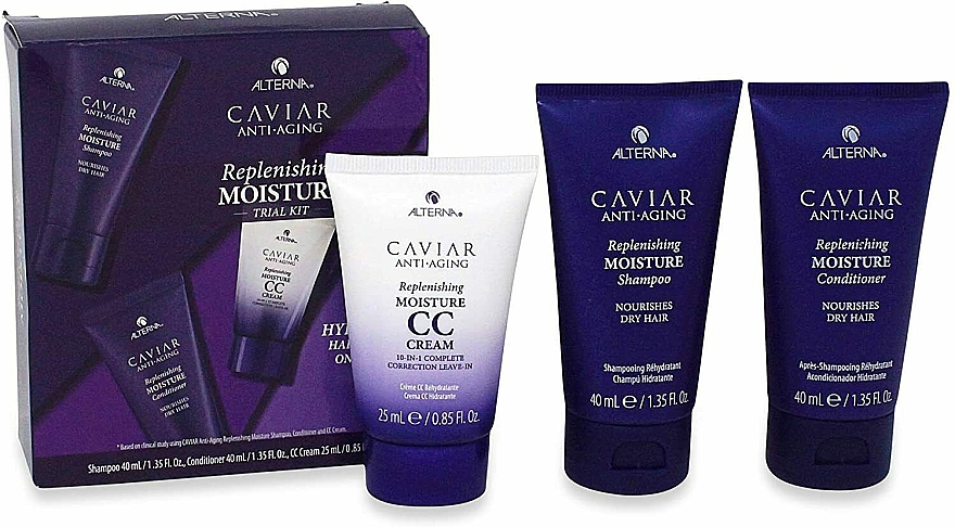 Набор - Alterna Caviar Anti-Aging Replenishing Moisture Trial Kit (mini/h/cr/25ml + mini/sh/40ml + mini/cond/40ml) — фото N2