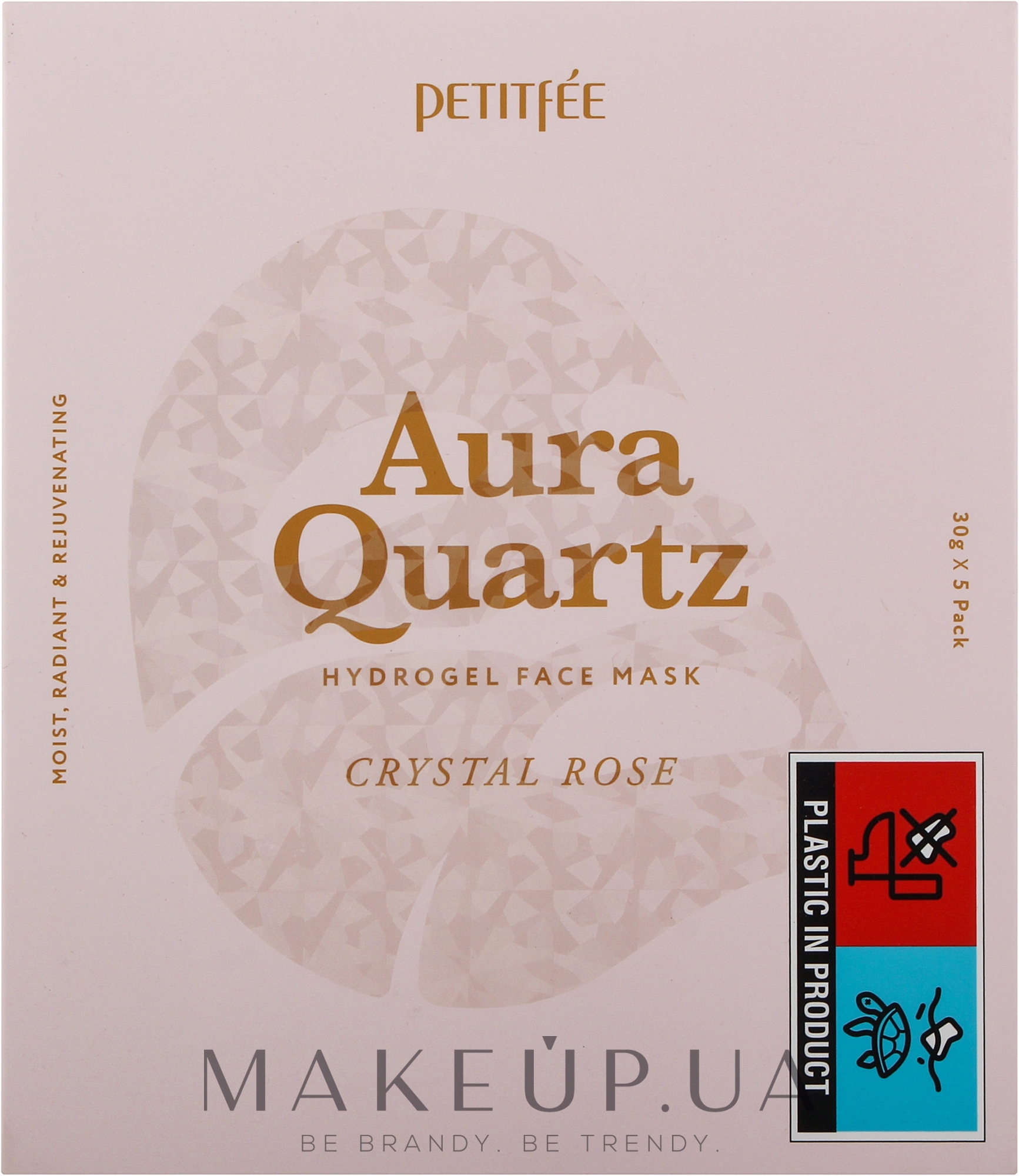 Гидрогелевая маска для лица с экстрактом жемчуга и розой - Petitfee & Koelf Aura Quartz Hydrogel Face Mask Crystal Rose — фото 5x30g