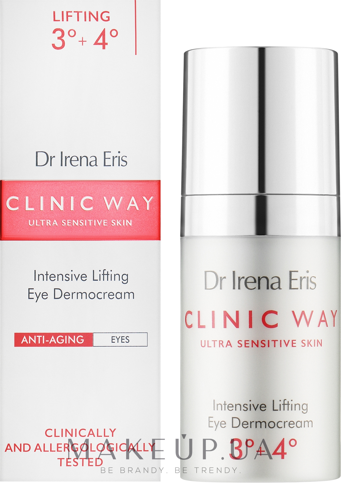 Крем для шкіри навколо очей «Пептидний ліфтинг» - Dr. Irena Eris Clinic Way 3°-4° anti-wrinkle skin care around the eyes — фото 15ml