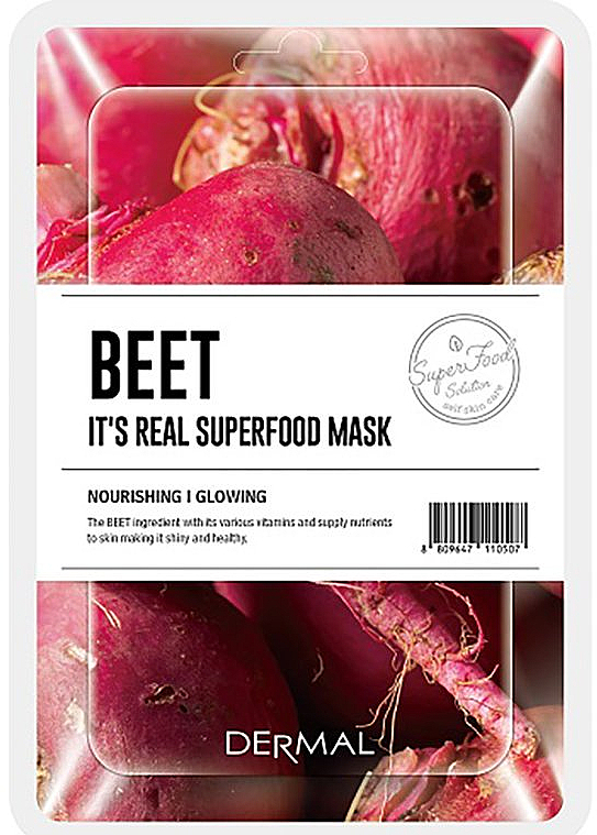 Маска з буряка для обличчя - Dermal It's Real Superfood Beat Mask — фото N1