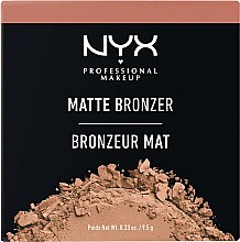 Бронзуюча пудра матова - NYX Professional Makeup Matte Bronzer — фото N2