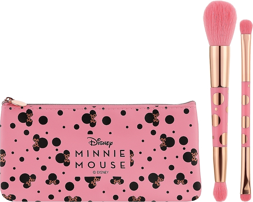 Набір - Makeup Revolution Disney's Minnie Mouse Brush Set (brush/2pc + bag) — фото N2