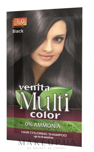 Оттеночный шампунь для волос - Venita Multi Color — фото 1.0 - Black
