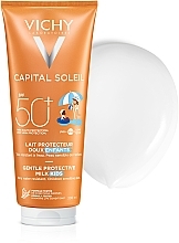 Солнцезащитное мягкое водостойкое молочко для чувствительной кожи детей, SPF50 - Vichy Ideal Soleil Milk For Children SPF50 — фото N3