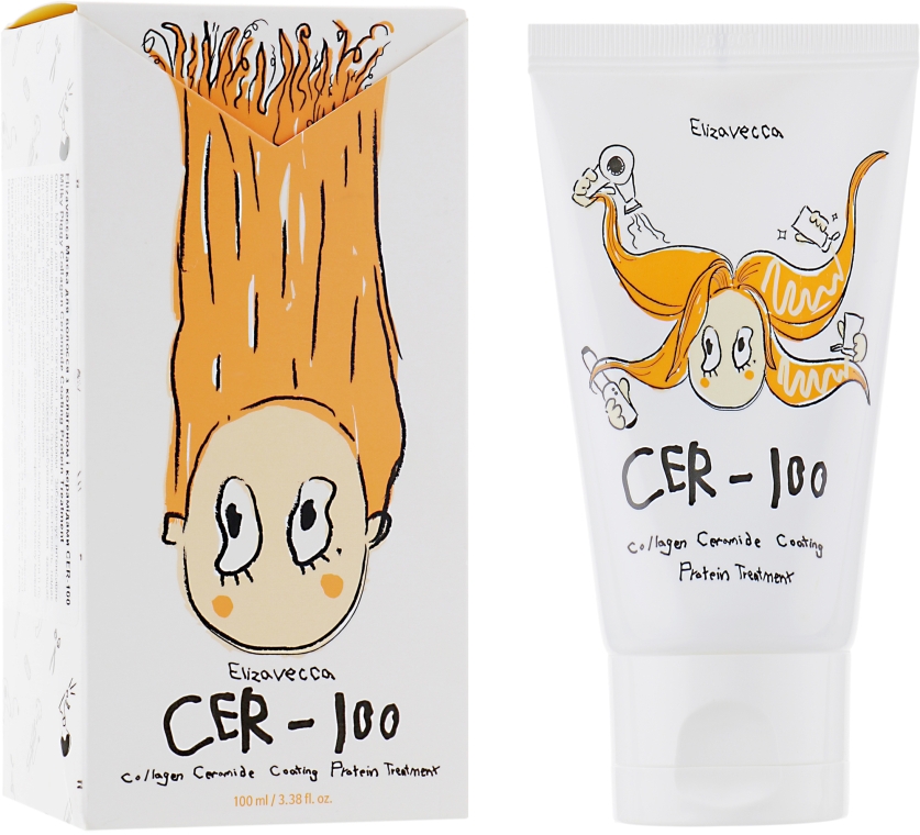 Восстанавливающая маска для волос с коллагеном и керамидами - Elizavecca Hair Care Milky Piggy Collagen Ceramide Coating Protein Treatment Cer-100