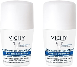 Парфумерія, косметика Набір - Vichy 24H Deodorant Without Aluminum Salts Bille (deo/50ml + deo/50ml)