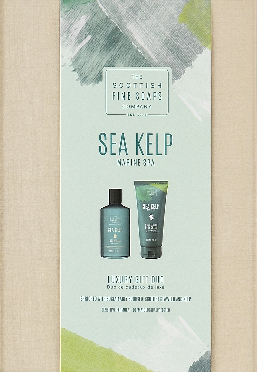 Набор - Scottish Fine Soaps Sea Kelp Marine Spa Luxury Gift Duo (sh/gel/300ml + b/cr/200ml) — фото N1