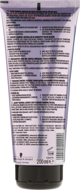 Шампунь-нейтралізатор жовтизни - Live Silver Purple Shampoo Yellow Neutralizer — фото N2