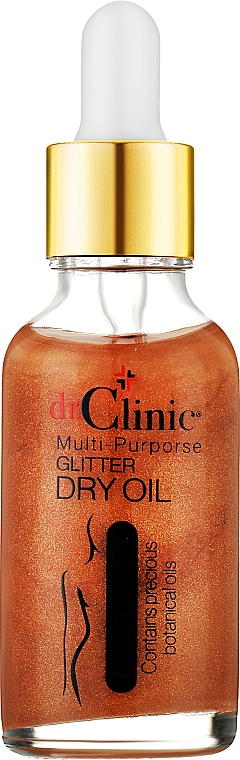 Мультифункціональна суха олія з глітером - Dr. Clinic Multi-Purporse Glitter Dry Oil — фото N1