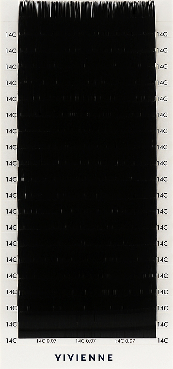Накладні вії "Elite", чорні, 20 ліній (0,07, C, 14), екоупаковка - Vivienne — фото N1