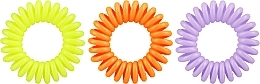 Резинки для волос, 3.5 см, желтая + оранжевая + сиреневая - Ronney Professional S15 MET Funny Ring Bubble — фото N2