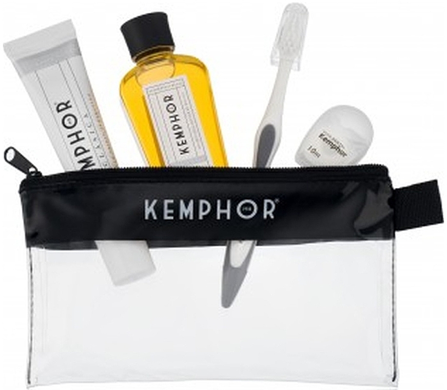 Набор - Kemphor Classic Dental Travel Set (toothpaste/25ml + mouthwash/50ml + tooth/br/1pcs + floss/1pcs) — фото N2