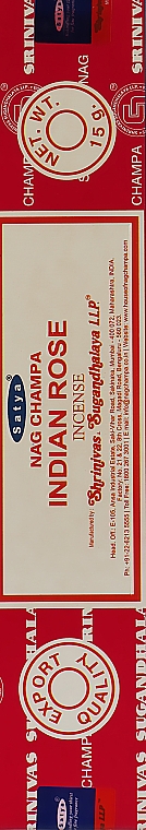 Благовония "Индийская роза" - Satya Indian Rose Incense