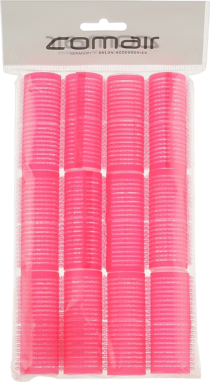 Комплект бигуди-липучки "Velcro plus", 12 штук, 25мм, розовые - Comair