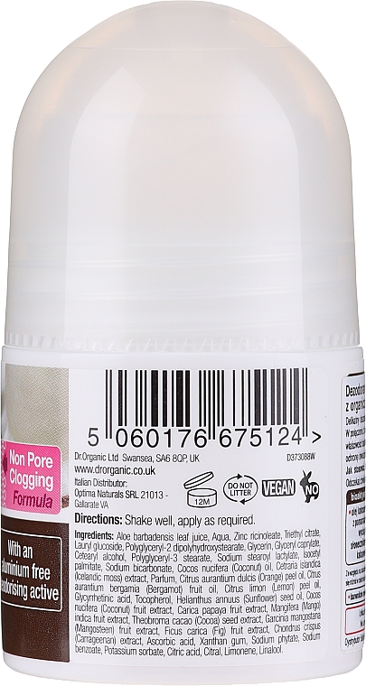 Дезодорант шариковый "Кокосовое масло" - Dr. Organic Bioactive Skincare Virgin Coconut Oil Deodorant — фото N2