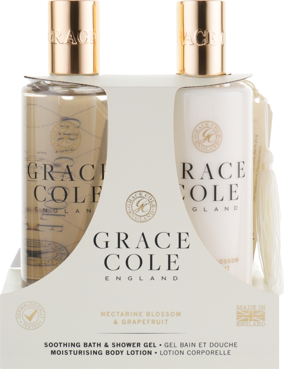 Набор - Grace Cole Nectarine Blossom & Grapefruit (sh/gel/300ml + b/lot/300ml) — фото N1