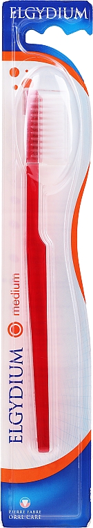 Зубная щетка "Классик" средняя, красная - Elgydium Classic Medium Toothbrush — фото N1