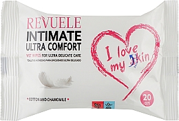 Влажные салфетки интимной гигиены, 20 шт. - Revuele Intimate I Love My Skin Ultra-Comfort Wet Wipes — фото N1