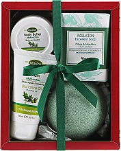 Набор - Kalliston Gift Box Mastiha (body/cr/50ml + b/butter/50ml + soap/100g + sponge) — фото N1