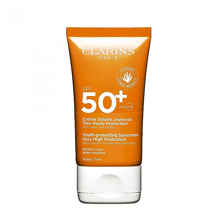 Сонцезахисний крем від зморшок - Clarins Youth-Protecting Sunscreen SPF 50 — фото N1