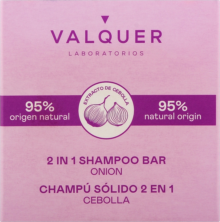 Твердый шампунь-кондиционер для волос с луковым экстрактом - Valquer 2 In 1 Shampoo Bar Onion — фото N1