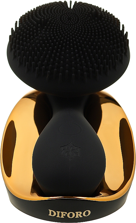 Очищающая щетка-массажер для лица, черная с золотым - Diforo Arum Black Gold — фото N2
