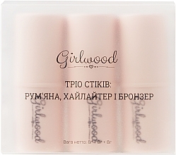 Набор стиков - Girlwood (blush/8g + higlighter/8g + bronzer/8g) — фото N1