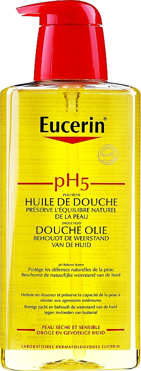 Масло для душа для сухой и чувствительной кожи - Eucerin pH5 Shower Oil — фото N3