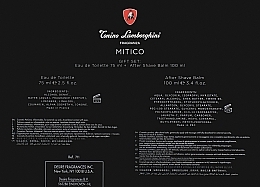 Tonino Lamborghini Mitico - Набір (edt/75ml + ash/balm/100ml) — фото N4