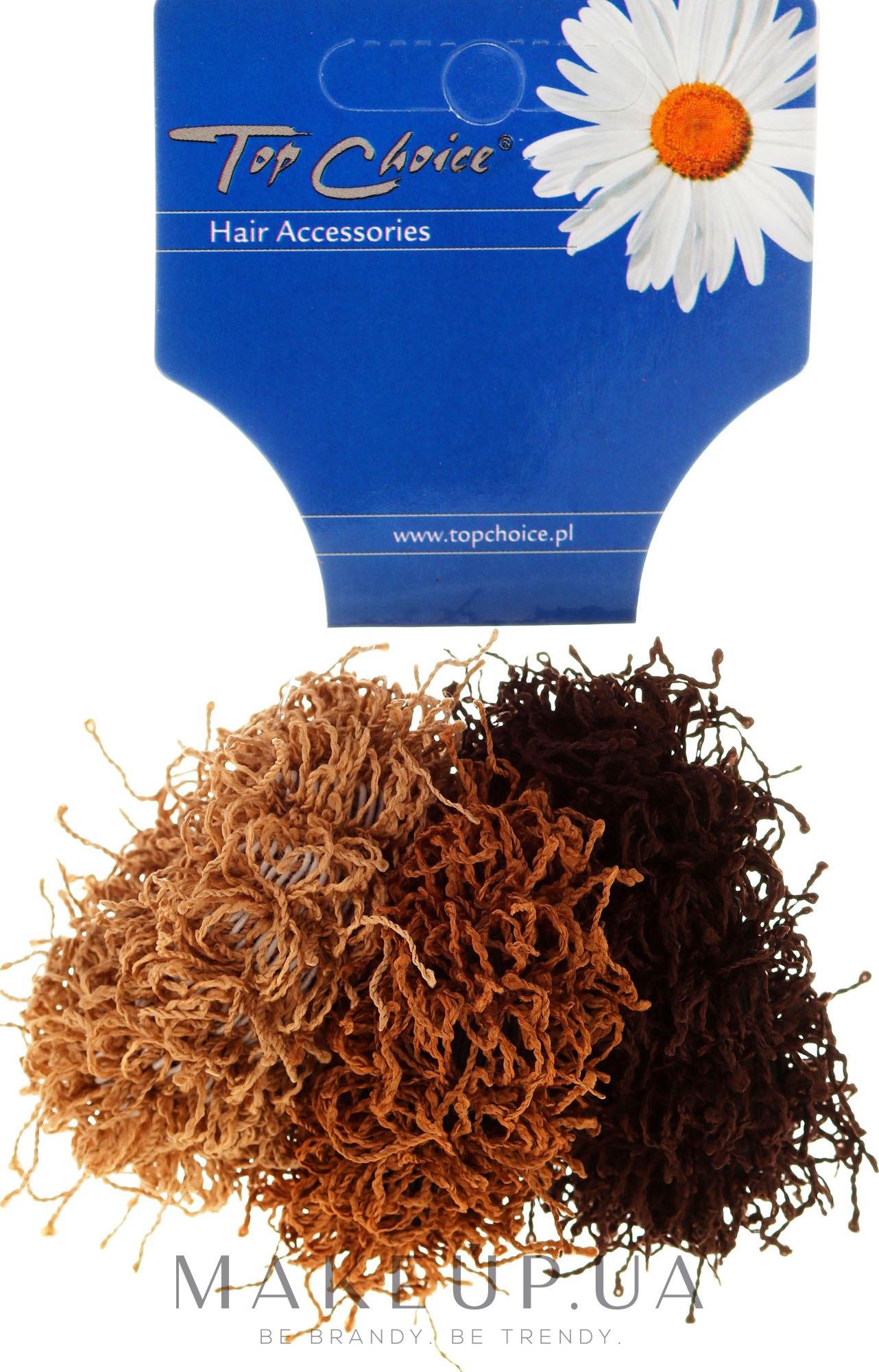 Резинки для волосся "Spaghetti", 3 шт., коричневі - Top Choice — фото 3шт