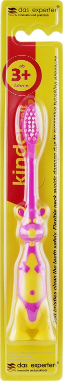 Дитяча зубна щітка з м'якою щетиною, жовто-рожева - Das Experten — фото N1