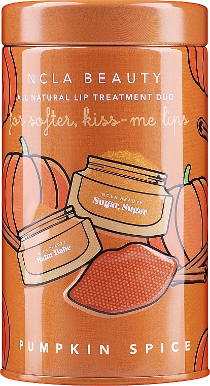 Набір - NCLA Beauty Pumpkin Spice Lip Care Set Limited Edition (lip/balm/10ml + lip/scr/15ml + acc) — фото N1