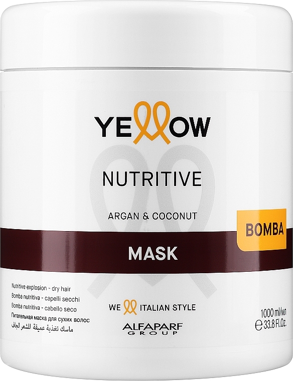 Питательная маска для волос - Yellow Nutrive Argan & Coconut Mask — фото N2