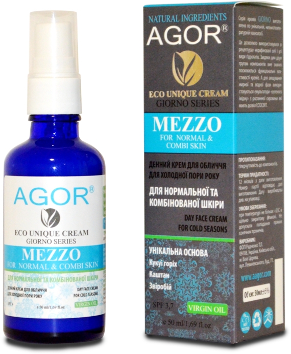Крем денний для нормальної та комбінованої шкіри  - Agor Mezzo Day Face Cream (пробник)