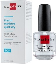 Кришталевий закріплювач лаку з ефектом сушіння - Sophin French Manicure Quick Dry — фото N2