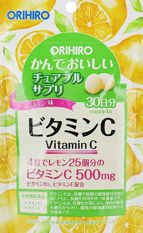 Витамин C со вкусом лимона, 500мг - Orihiro Vitamin C