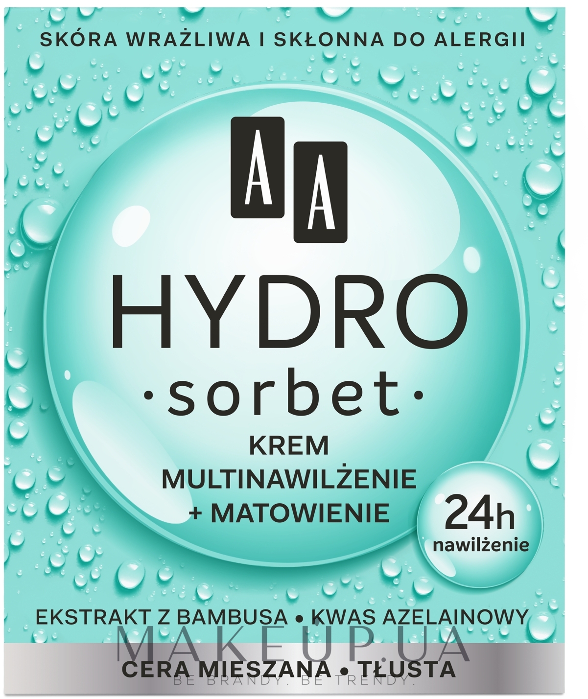 Матувальний мультизволожувальний крем для обличчя - AA Cosmetics Hydro Sorbet Moisturising & Mattifying Cream — фото 50ml