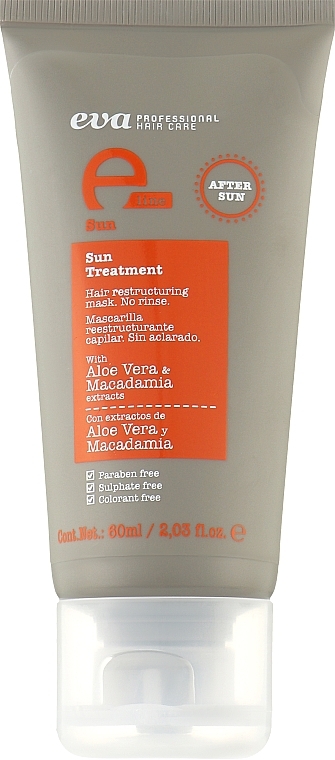 Відновлювач для волосся після пляжу і бесейну - Eva Professional E-Line Sun Hair Treatmaent — фото N1
