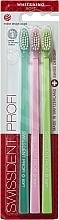 Набір зубних щіток, м'яка, бірюзова + рожева + зелена - Swissdent Profi Whitening Soft — фото N1